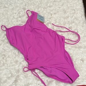 NWT Fuchsia One-Piece Swimsuit With Cutout in back